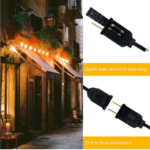 50ft Patio String Lights Globe LED Outdoor Edison Vintage Bulbs, Waterproof - Picture 2 of 10